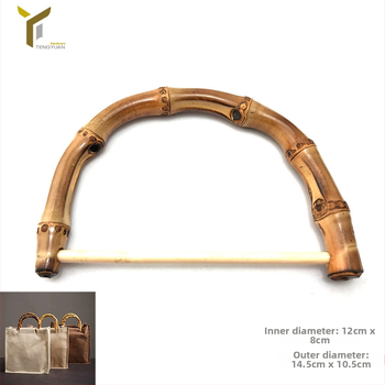 Bambuko jungties rankena moterų megztai rankinei – D formos žiedas ir U formos bambuko jungtis