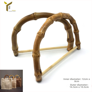 Bambuko jungties rankena moterų megztai rankinei – D formos žiedas ir U formos bambuko jungtis