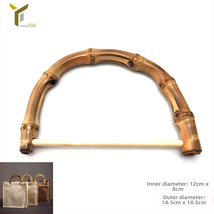 Bambuko jungties rankena moterų megztai rankinei – D formos žiedas ir U formos bambuko jungtis