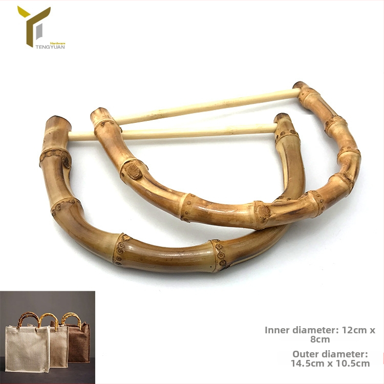 Bambuko jungties rankena moterų megztai rankinei – D formos žiedas ir U formos bambuko jungtis