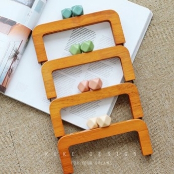Drevený klip rám na kabelku s drevenou rúčkou, DIY príslušenstvo na kabelky