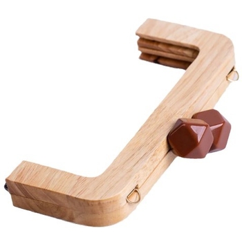 Drevený klip rám na kabelku s drevenou rúčkou, DIY príslušenstvo na kabelky