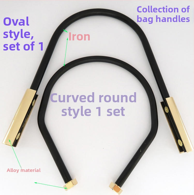 Accesorii pentru genți - Hardware metalic pentru mâner cu fixare prin șurub și inel arc curbat (Brand Shrimp Button; Material: Metal; Sezon: Primăvara 2024)