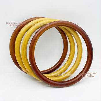 Apaļa koka roktura pletāmām somām – materiāls: koks, apaļa forma, piemērots vintage etniskā stilā