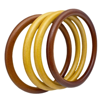 Apaļa koka roktura pletāmām somām – materiāls: koks, apaļa forma, piemērots vintage etniskā stilā