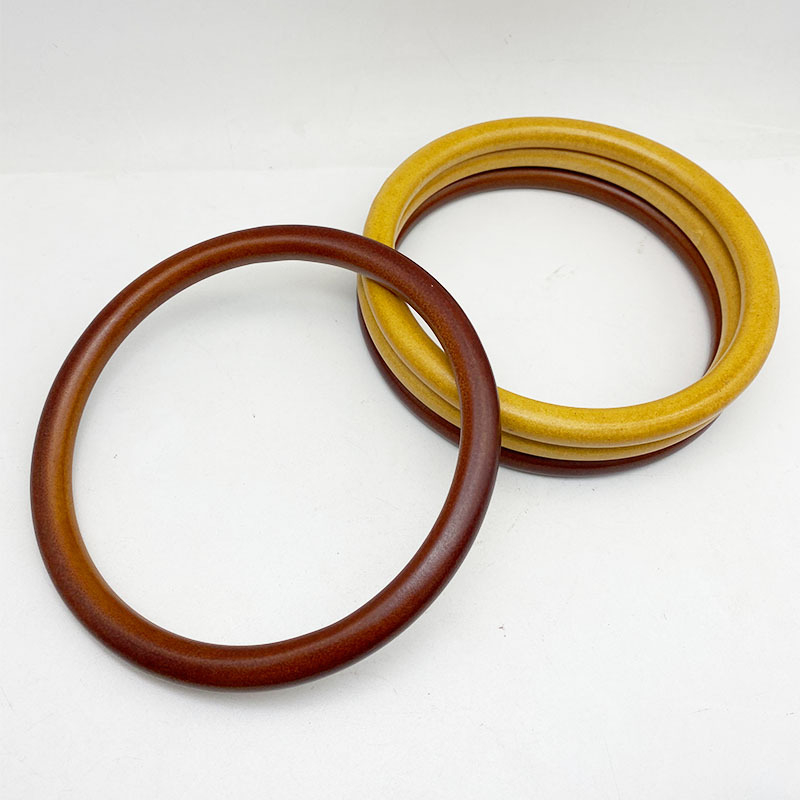 Apaļa koka roktura pletāmām somām – materiāls: koks, apaļa forma, piemērots vintage etniskā stilā