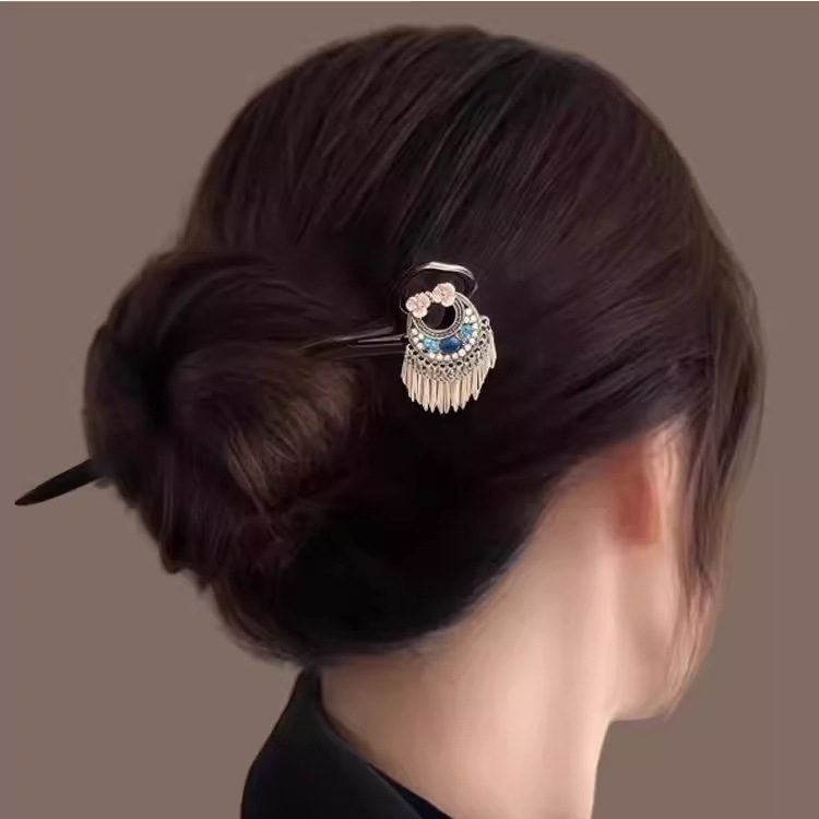 Пина за коса, сплав, китайски стил, цветна форма, индивидуално опакована, без персонализация