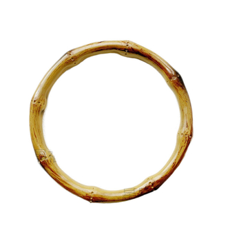 Geantă țesută cu mâner din bambus simulat, mâner din plastic pentru DIY, accesoriu handmade creativ