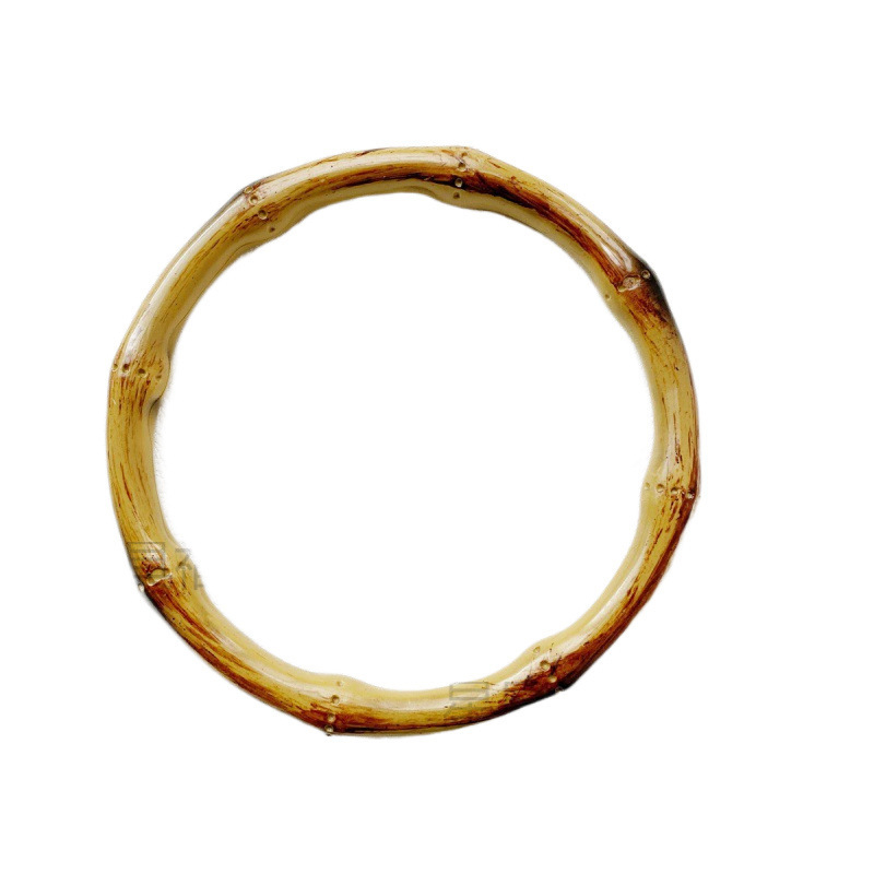 Geantă țesută cu mâner din bambus simulat, mâner din plastic pentru DIY, accesoriu handmade creativ