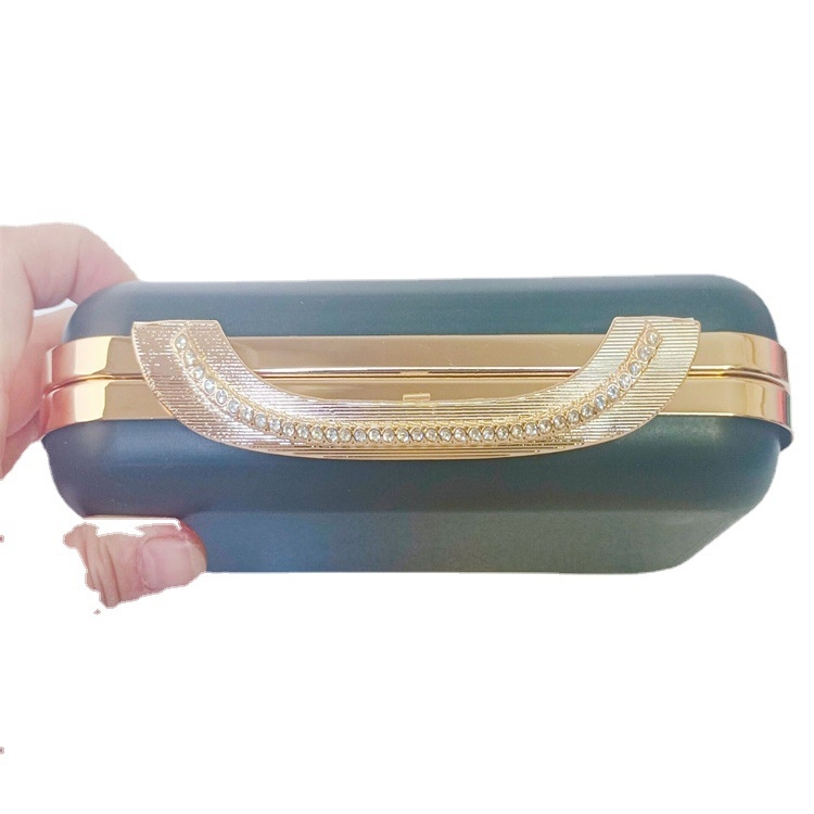 Kvadratni okvir za ručnu torbicu DIY večernja torbica, 20 × 11,5 cm, s ovalnim kristalima.