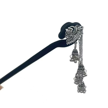 Аксесоар за коса от сандалово дърво с пискюл – флорална форма, Нов китайски стил, персонализируем, пускане през лято 2025