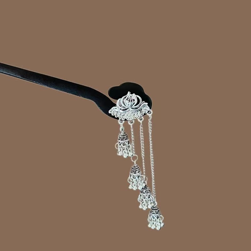 Аксесоар за коса от сандалово дърво с пискюл – флорална форма, Нов китайски стил, персонализируем, пускане през лято 2025