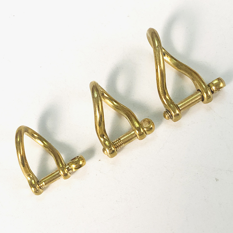 Mosazna D-oblik kopča za ključni lanac i dodatak torbi, model XBA015, ručna izrada