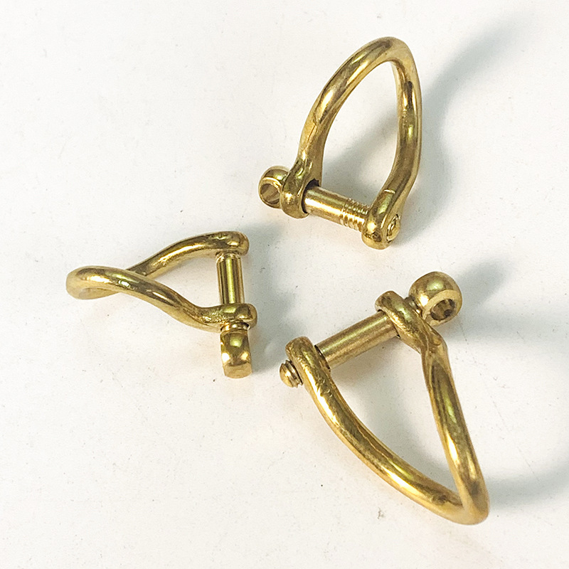 Mosazna D-oblik kopča za ključni lanac i dodatak torbi, model XBA015, ručna izrada