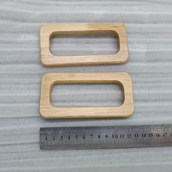 Yuhao Pravokutna drvena ručka za torbu, Rubberwood, lakirani završni sloj, ergonomski dizajn