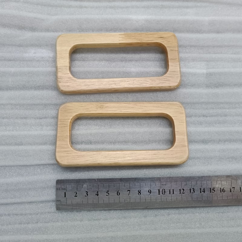 Yuhao Pravokutna drvena ručka za torbu, Rubberwood, lakirani završni sloj, ergonomski dizajn