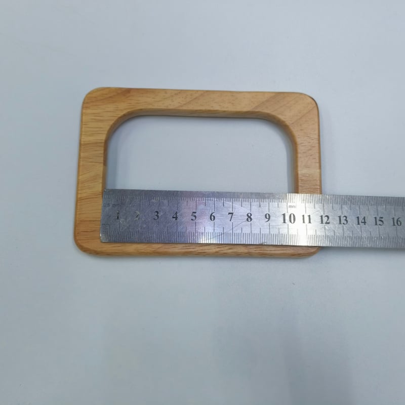 Yuhao Pravokutna drvena ručka za torbu, Rubberwood, lakirani završni sloj, ergonomski dizajn