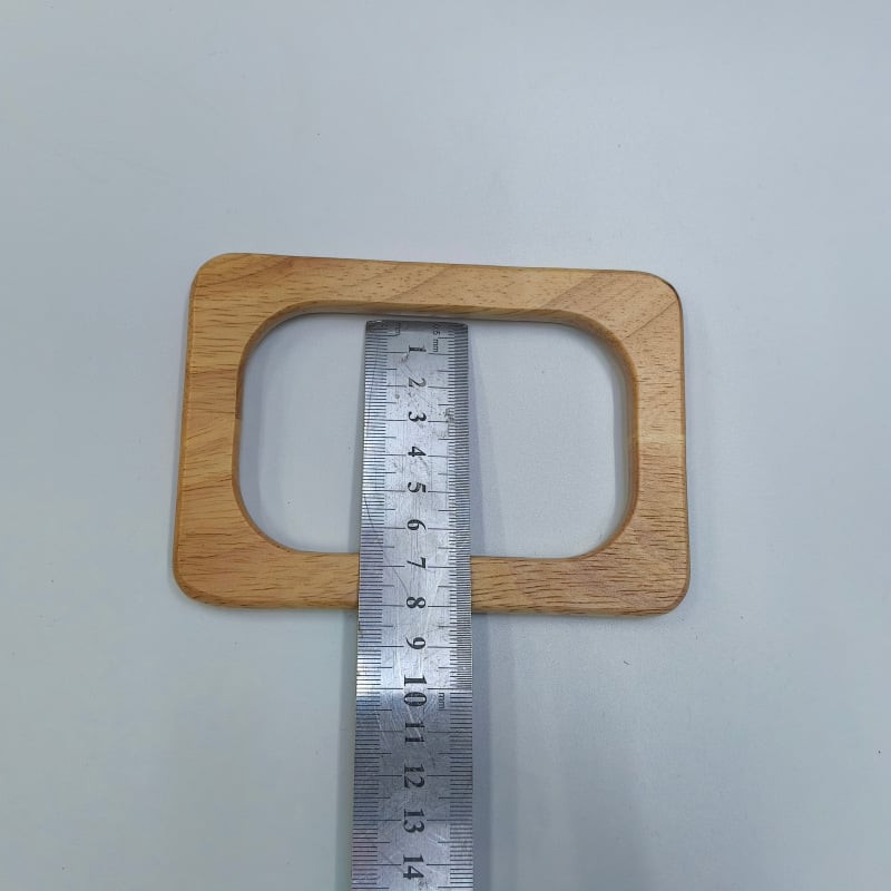 Yuhao Pravokutna drvena ručka za torbu, Rubberwood, lakirani završni sloj, ergonomski dizajn