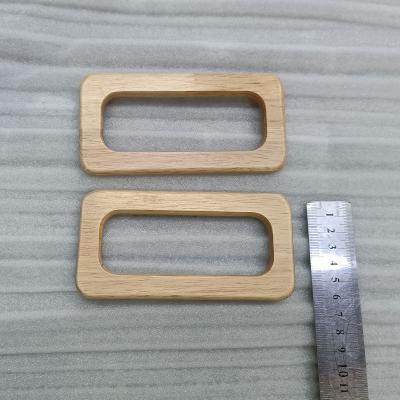 Yuhao Pravokutna drvena ručka za torbu, Rubberwood, lakirani završni sloj, ergonomski dizajn