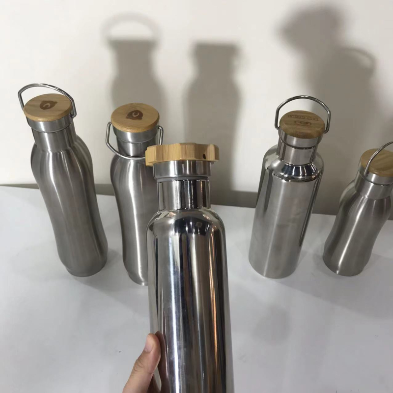 304 неръждаема стомана, двуслоен вакуумен чашка с дръжка, голям капацитет, за кола/пътуване, прав корпус