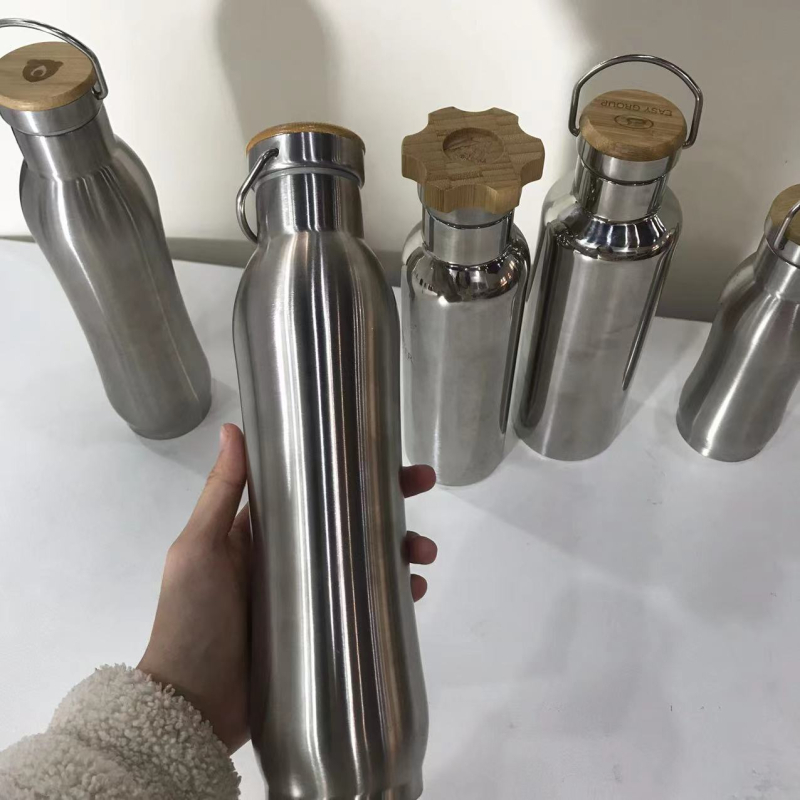 304 неръждаема стомана, двуслоен вакуумен чашка с дръжка, голям капацитет, за кола/пътуване, прав корпус