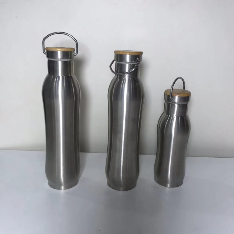 304 неръждаема стомана, двуслоен вакуумен чашка с дръжка, голям капацитет, за кола/пътуване, прав корпус