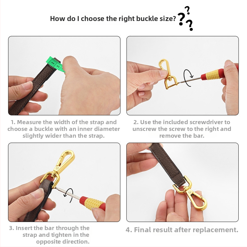 Hardvér pre ramenný popruh tašky – odnímateľný skrut, veľká doska, zámok (Značka: Wangke Home Furnishing; Materiál: Corduroy)