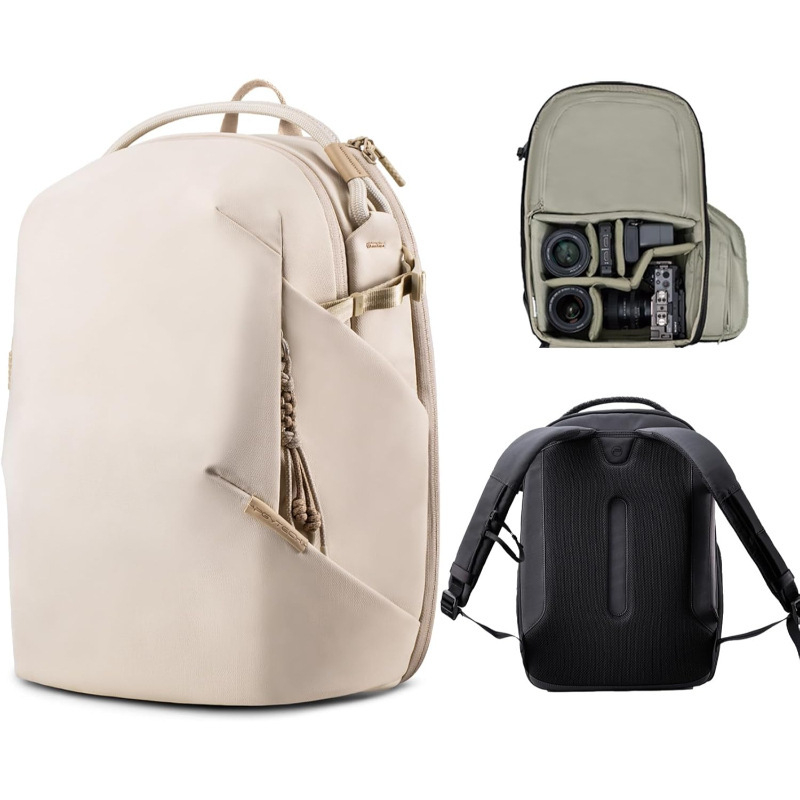 DSLR фото раница за камера — платнена, водоустойчива, износоустойчива, извити презрамки, полиестерна подплата