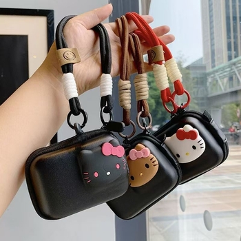 Geantă de stocare pentru cameră cu carcasă dură pentru DJI Action 5 Pro – anti-zgârieturilor și praf; material PU, căptușeală din piele sintetică, curea de umăr curbată