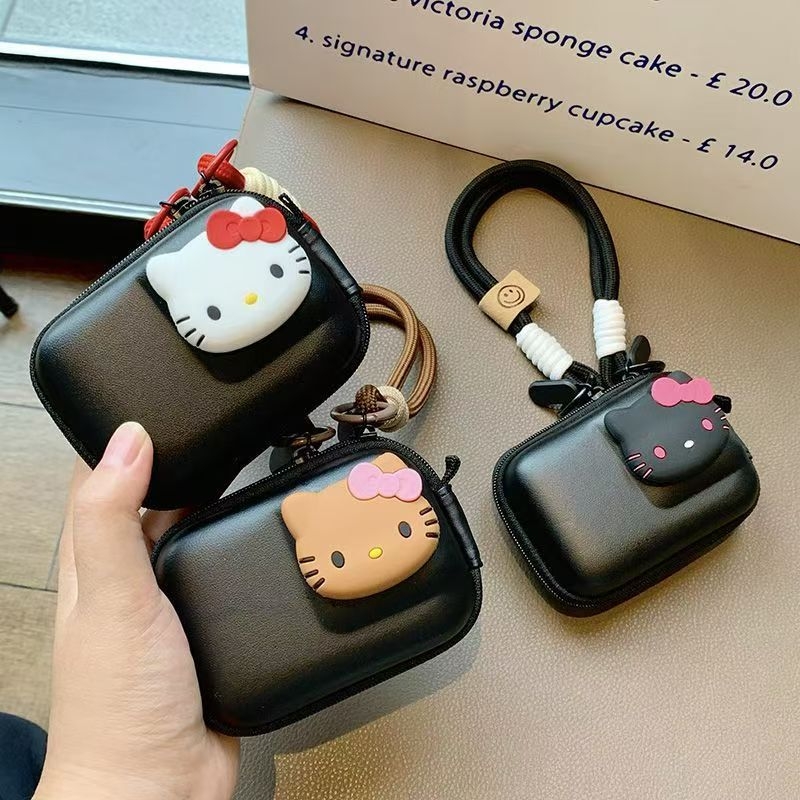 Geantă de stocare pentru cameră cu carcasă dură pentru DJI Action 5 Pro – anti-zgârieturilor și praf; material PU, căptușeală din piele sintetică, curea de umăr curbată