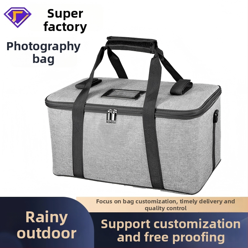 DSLR / Mirrorless fényképezőgép táska vászonból — vízálló, kopásálló, lélegző; zárás cipzár, puha fogantyú, kézitáska stílus, belső rekesz tetővel, logónyomtatás elérhető