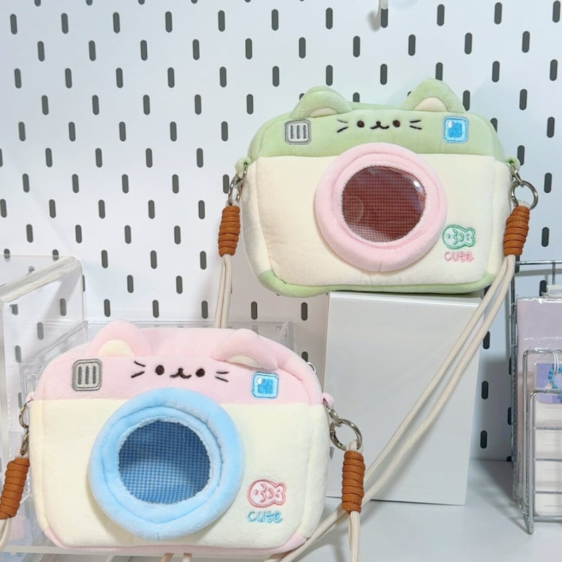 Чанта за камера през рамо от плюшена материя, животински принт, за фотоапарат, есен 2025