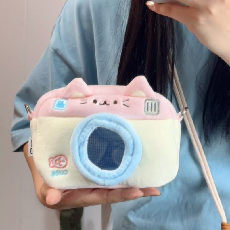 Чанта за камера през рамо от плюшена материя, животински принт, за фотоапарат, есен 2025