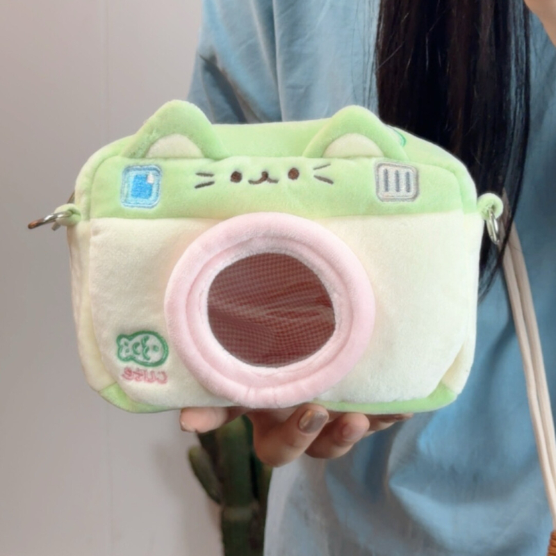 Чанта за камера през рамо от плюшена материя, животински принт, за фотоапарат, есен 2025