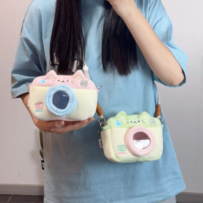 Чанта за камера през рамо от плюшена материя, животински принт, за фотоапарат, есен 2025