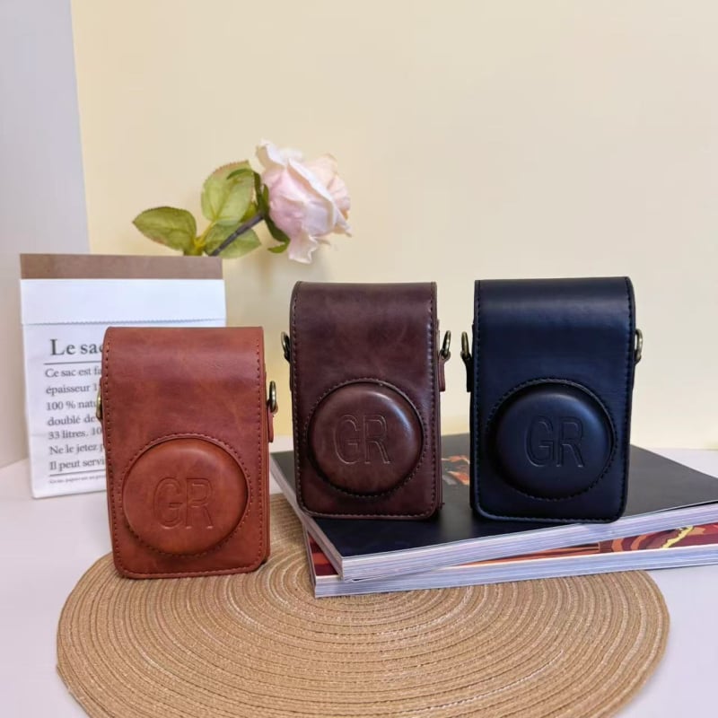 PU презрамков защитен калъф за Ricoh GR серия (GR II/GR III), камера чанта за носене с подплата от фланел