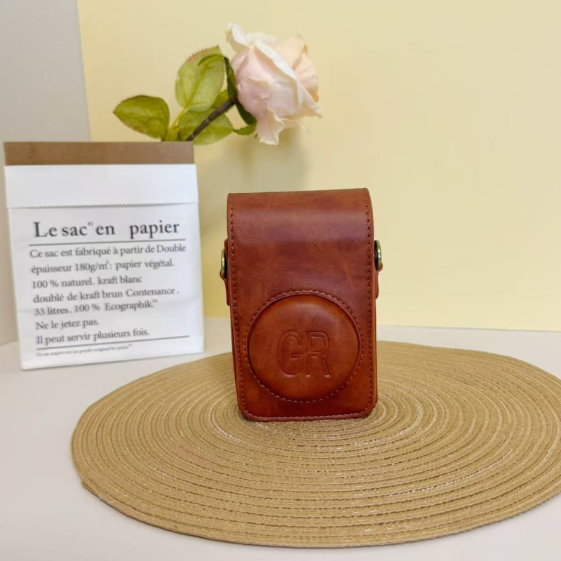 PU презрамков защитен калъф за Ricoh GR серия (GR II/GR III), камера чанта за носене с подплата от фланел