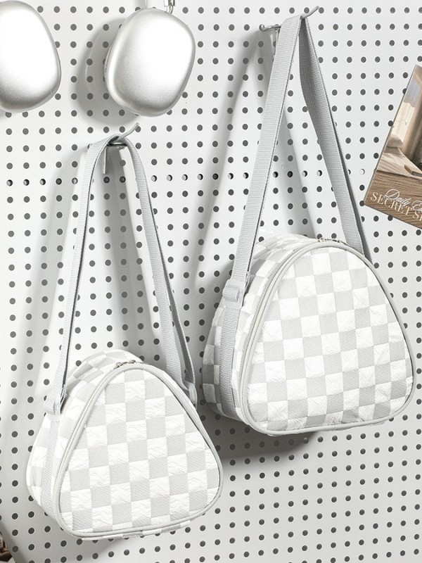 чанта за SLR камера в клетъчен дизайн, найлонова конструкция, презрамка за рамо, унисекс