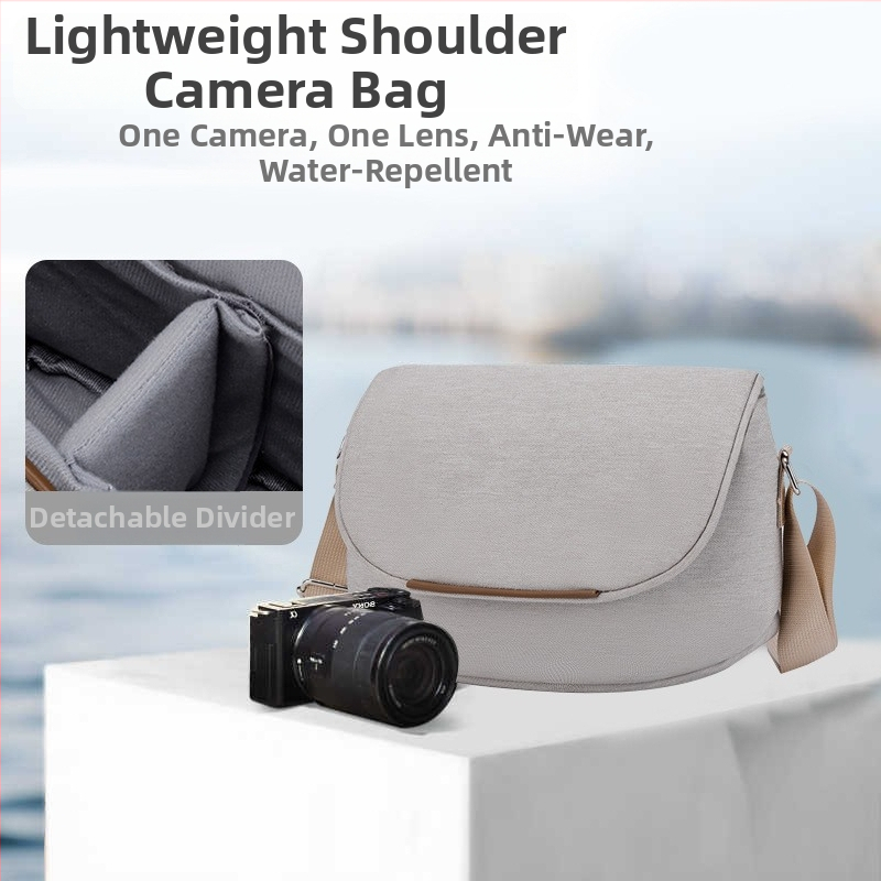 Kaamera kott DSLR- ja peegelkaamerate jaoks, üle-õla disain, Oxford kangas, linnaline minimalistlik stiil, hingav, kulumiskindel, polüestri vooder