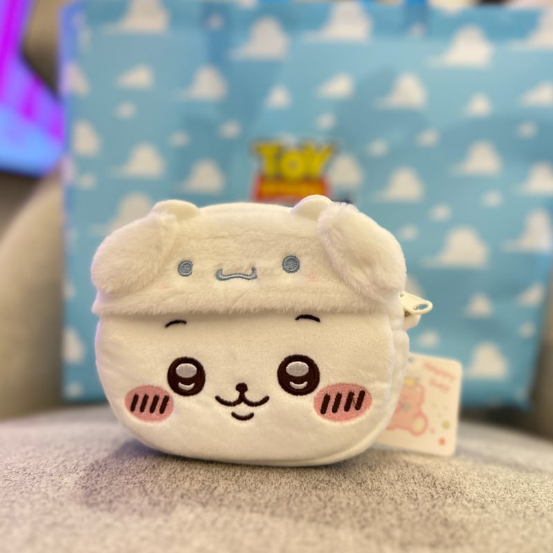 Geantă de cameră Chiikawa din pluș, stil clutch din catifea, pentru camere compacte/micro, toamnă 2024, unisex