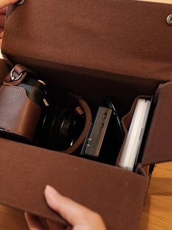 Чанта за безогледална камера за Fuji X-T50, X-T30, X-S10, X-T3 и Canon R50 – PU кожа, кръстосана презрамка, водоустойчива