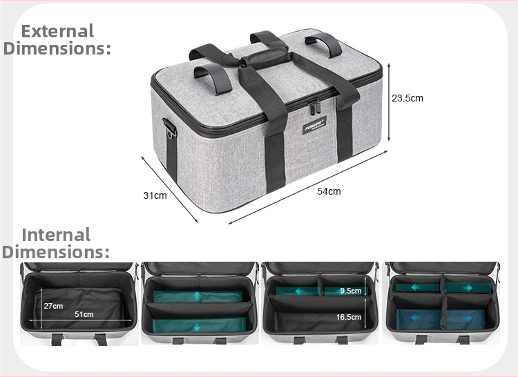 FOMITO taška na DSLR pre fotografovanie s ramenným popruhom a osvetlením, plátno + tvrdá doska, 2,8 kg