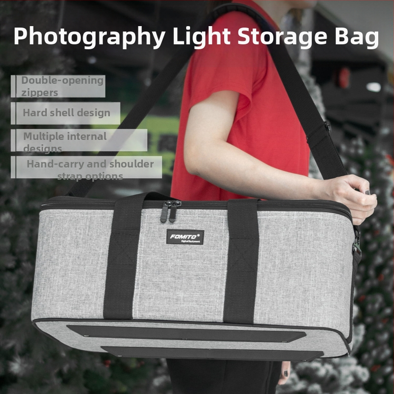 FOMITO taška na DSLR pre fotografovanie s ramenným popruhom a osvetlením, plátno + tvrdá doska, 2,8 kg