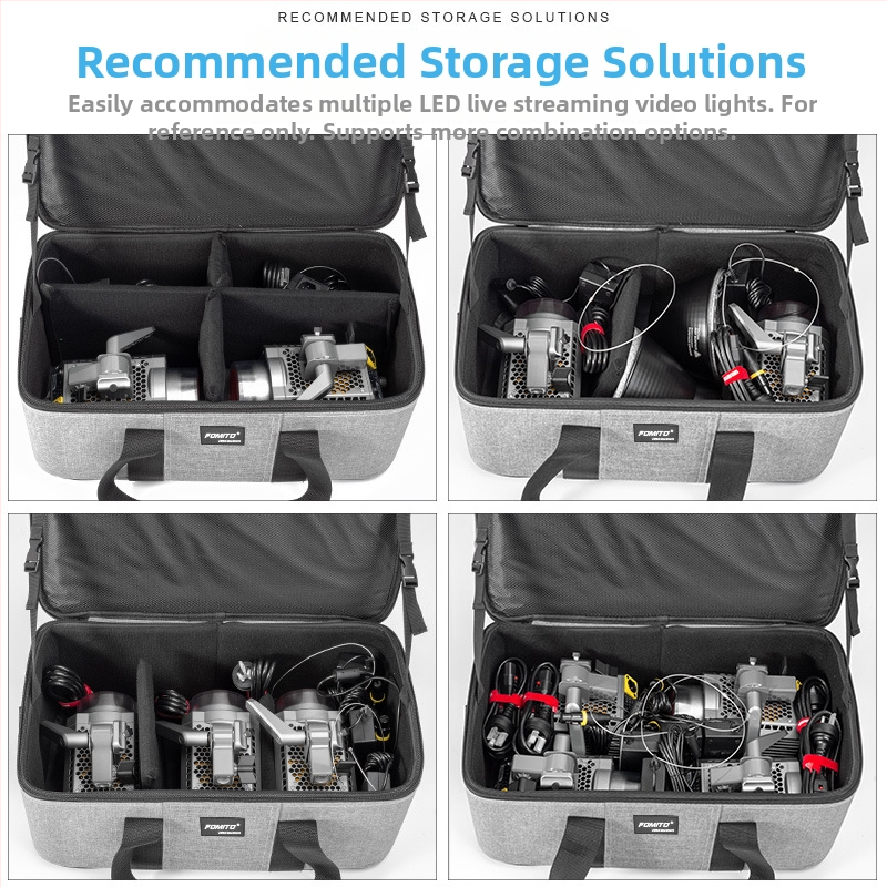 FOMITO taška na DSLR pre fotografovanie s ramenným popruhom a osvetlením, plátno + tvrdá doska, 2,8 kg