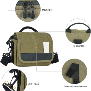 Τσάντα καμβά για mirrorless κάμερα, ώμου, αστικός μινιμαλισμός, ιμάντας με μαξιλαράκι αέρα, επένδυση πολυεστέρα