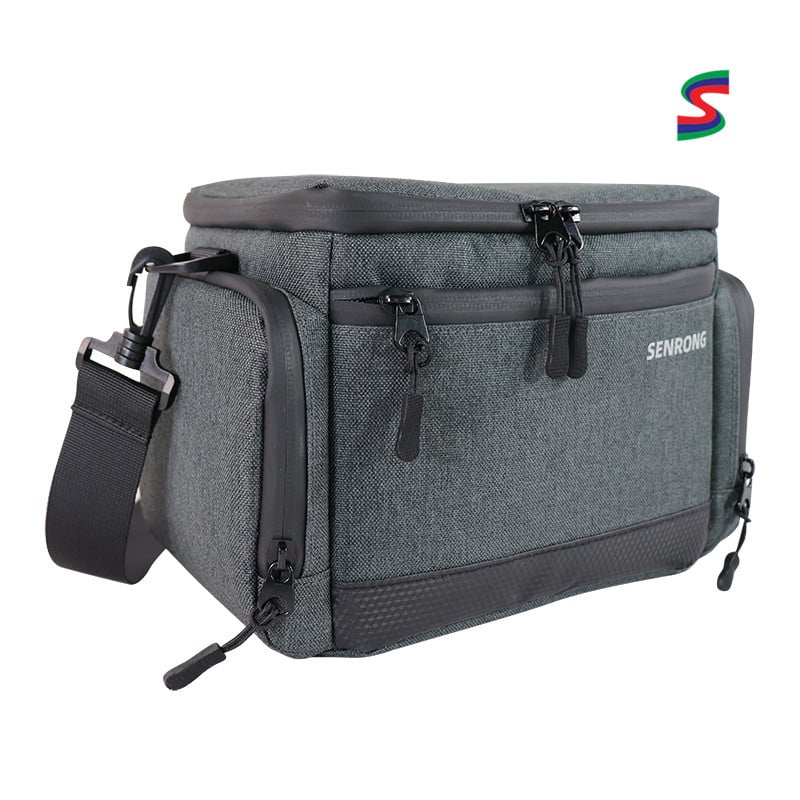 Τσάντα ώμου DSLR — αδιάβροχη, αντισεισμική, κλείσιμο με φερμουάρ, χωράει 1 σώμα κάμερας και 1 φακός, πολυεστέρας