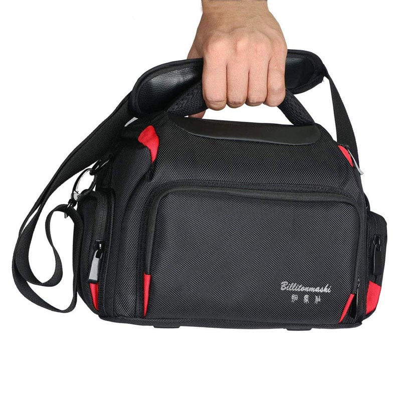 Geantă DSLR – curea crossbody, impermeabilă din nailon, compatibilă cu SLR, curea de umăr curbată