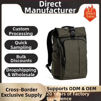 Roll-top foto batoh pre DSLR a bez zrkadlovej kamery, nepremokavý a ľahký, s oblúkovým ramenným popruhom.