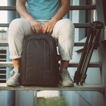 Τσάντα φωτογραφίας για DSLR/Mirrorless με καμπύλη ιμάντα ώμου — Ultra-ελαφριά, ανθεκτική στη φθορά, απορροφούσα κραδασμούς, Oxford ύφασμα, μεγάλη χωρητικότητα