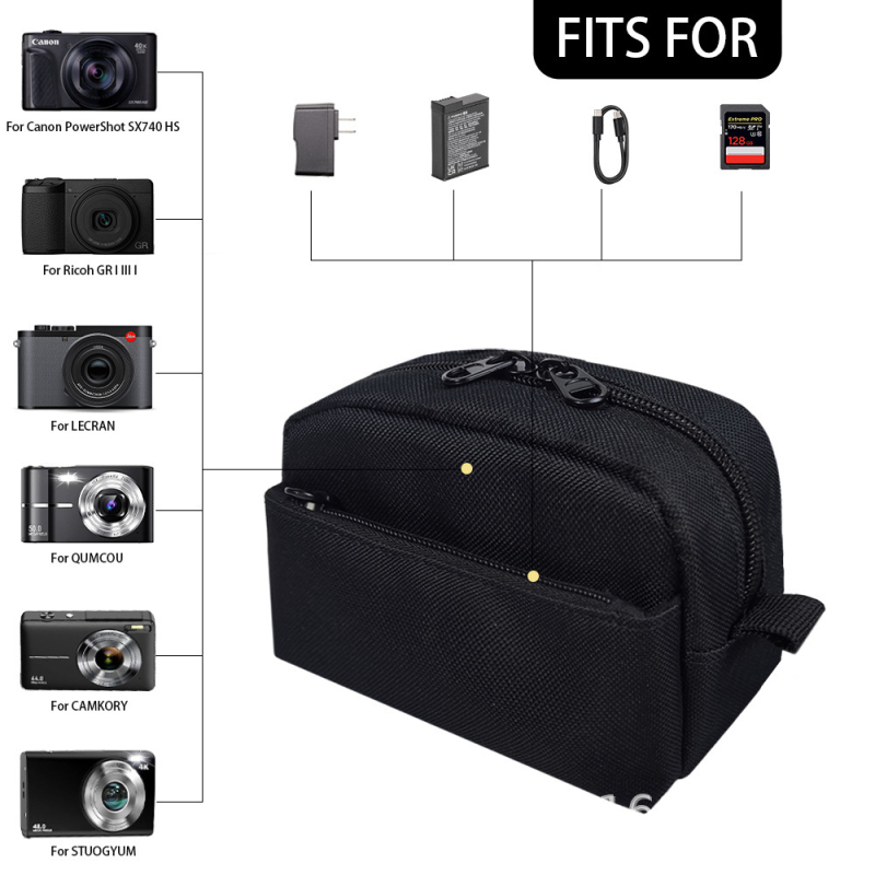 Crossbody torba za fotoaparat, Oxford tkanina, set za fotoaparat, jednofarbna, zakrivljena naramenica za rame, proljeće 2024